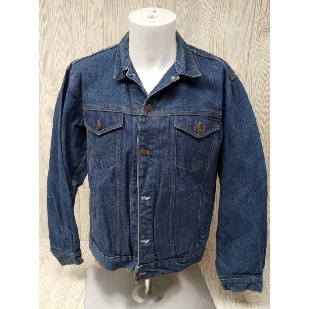 Vintage American Hero Denim Jacket Men's Medium Pockets Buttons‎ Cotton
